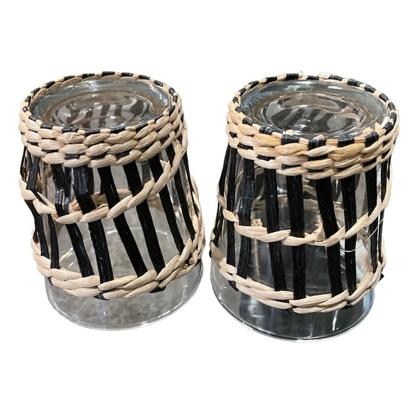 NWOT Target Iced Coffee Cups Glass Bohemian Boho Modern Cute Trendy Black Cream - Picture 7 of 7